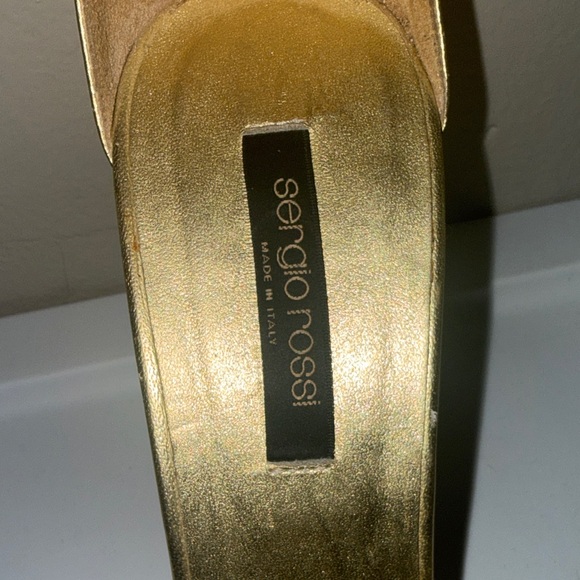 Sergio Rossi Gold Strappy Heels - Picture 8 of 12